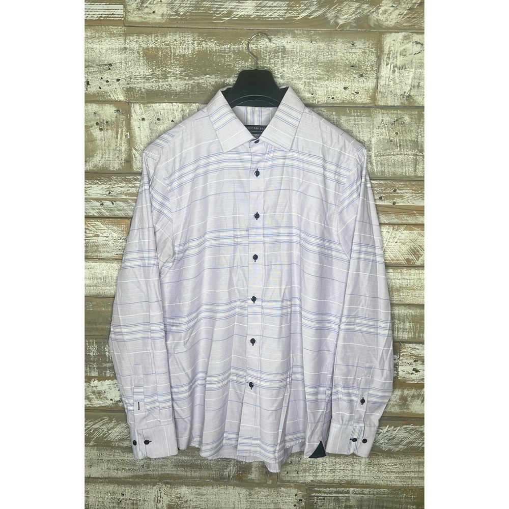 American Breed Mens Purple striped long sleeved dress shirt XXL‎